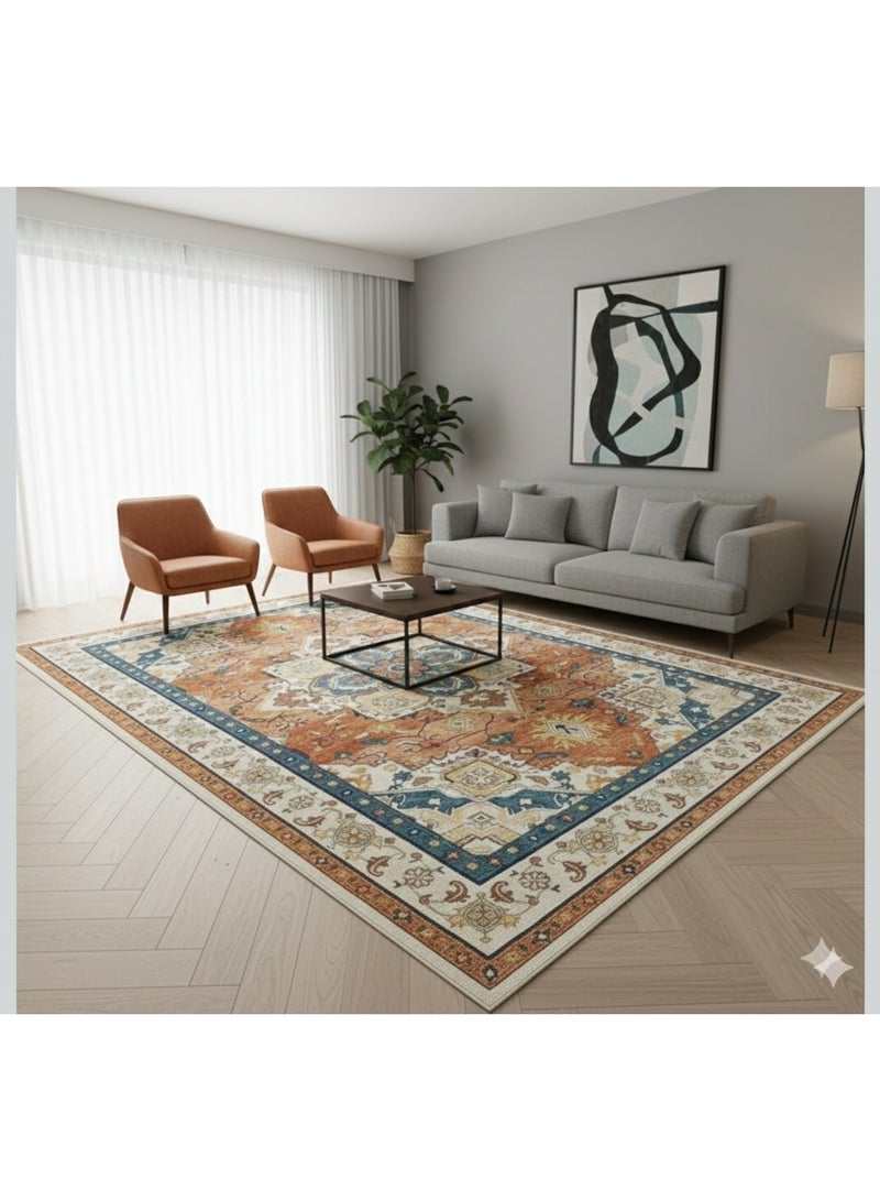 سجادة مودرن (بديل سجاد) ثلاثية الأبعاد 3D - تصميم تركي فاخر - مقاس 160×230 سم - ألوان بوهيمية دافئة - Image 1
